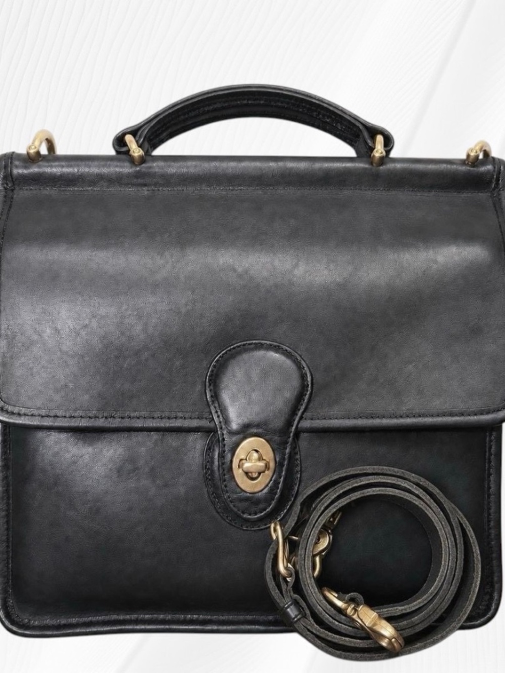 COACH WILLIS 9927 BLACK LEATHER CROSSBODY MESSENGER BAG VINTAGE
